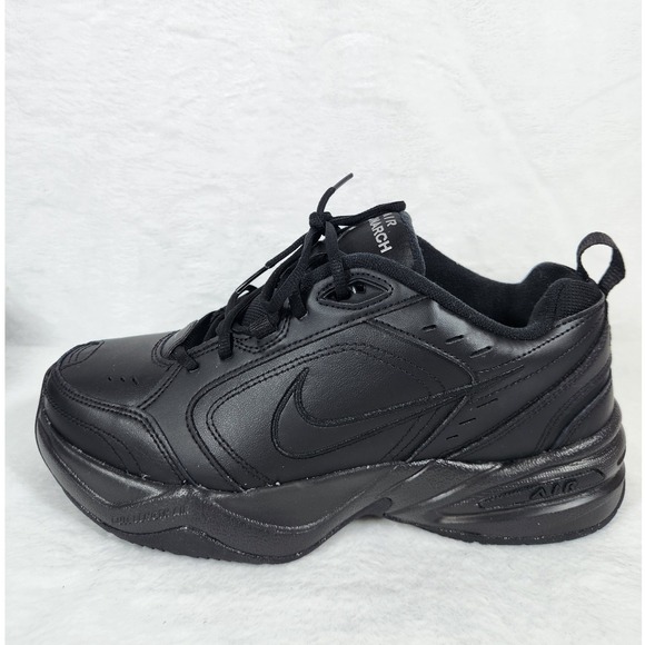 Nike Other - Nike Air Monarch IV Mens Size 9.5 Black Leather Athletic Shoes 415445 001